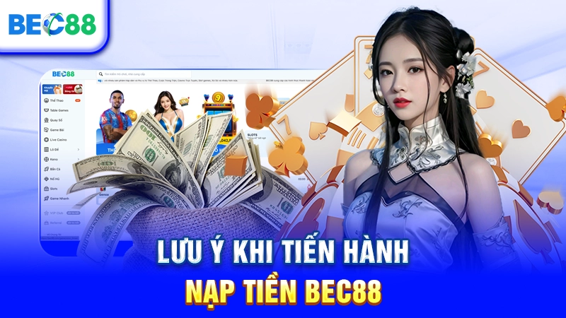 Lưu ý khi tiến hành nạp tiền BEC88